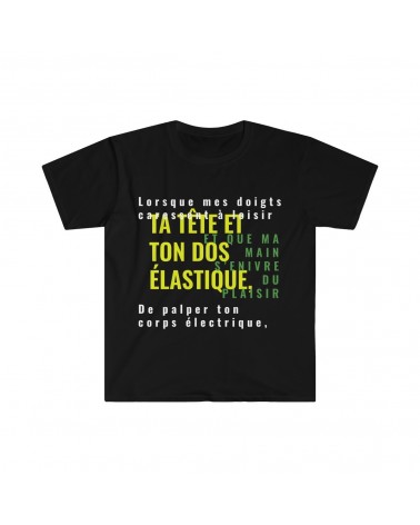 T-shirt Cat Lover pour les amoureux des chats amateur de poésie. Couleur noir.