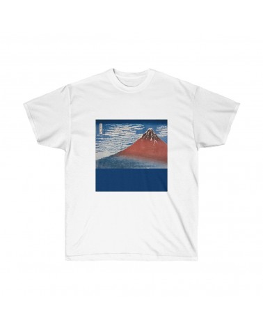 T-shirt HOKUSAI - South Wind, clear morning,  couleur blanc