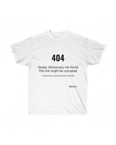 T-shirt erreur 404, version 2, couleur blanc