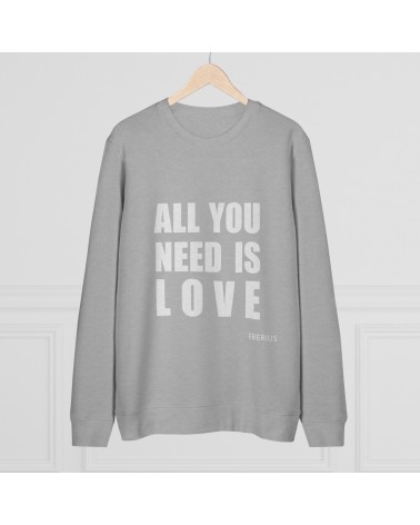 Sweatshirt ALL YOU NEE IS LOVE, couleur chiné